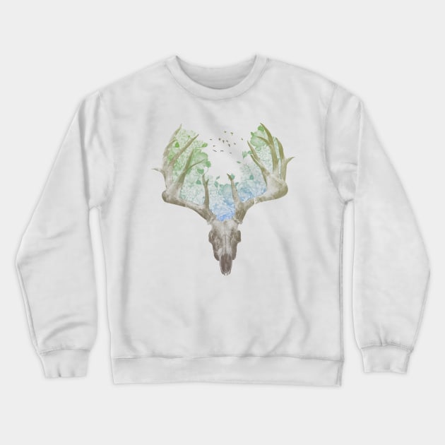 Deer Skull Crewneck Sweatshirt by ruifaria